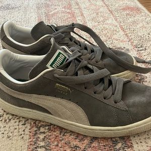 cute grey puma sneakers